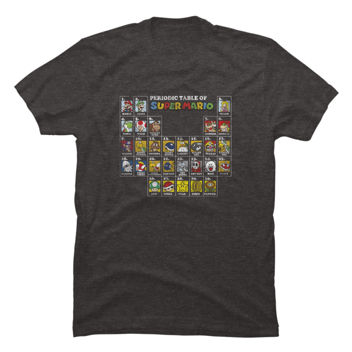 super mario periodic table shirt super mario periodic table shirt